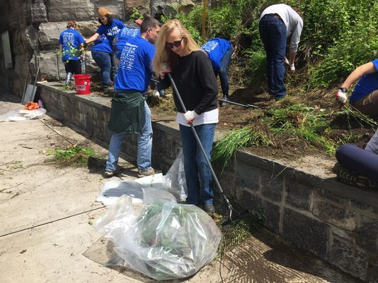 Volunteers participate in I Love My Park Day at Walkway credit John W. Barry - Poughkeepsie Journal